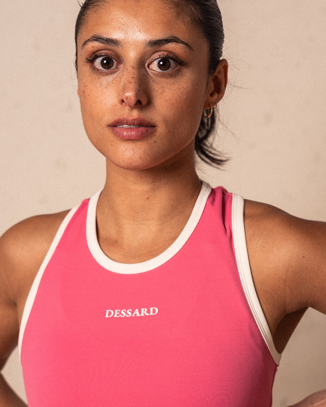 Maya Tank Top Pink/White